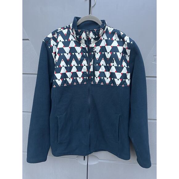 The North Face Men’s Fleece Aztec Full Zip Jacket Blue Sz L Gorpcore Outdoors